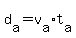 d%5Ba%5D+=+v%5Ba%5D+%2A+t%5Ba%5D