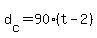 d[c] = 90(t-2)