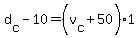d%5Bc%5D+-+10+=+%28v%5Bc%5D+%2B+50%29+%2A+1