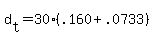d%5Bt%5D+=+30%2A%28.160+%2B+.0733%29