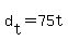d[t] = 75t