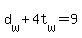 d%5Bw%5D+%2B+4t%5Bw%5D+=+9