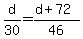 d+%2F+30+=+%28d+%2B+72%29+%2F+46