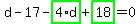 d-17-highlight_green%28+4%2Ad+%29%2Bhighlight_green%28+18+%29=0