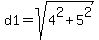 d1+=+sqrt%284%5E2+%2B+5%5E2%29