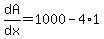 dA%2Fdx=1000-4%2A1