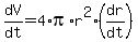 dV%2Fdt+=+4%2Api%2Ar%5E2+%28dr%2Fdt%29