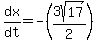 dx%2Fdt+=+-%283sqrt%2817%29%2F2%29
