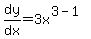 dy/dx=3x^(3-1)