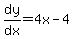 dy/dx=4x-4