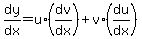 dy%2Fdx+=+u%2A%28dv%2Fdx%29+%2B+v%2A%28du%2Fdx%29
