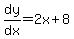dy%2Fdx+=+2x+%2B+8