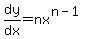 dy/dx=nx^(n-1)