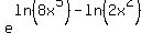 e%5E%28ln%288x%5E5%29+-+ln%282x%5E2%29%29
