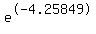 e^-4.25849