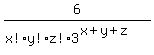 expr%286%2F%28x%21y%21z%213%5E%28x%2By%2Bz%29%29%29
