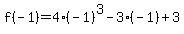 f(-1)=4(-1)^3-3(-1)+3