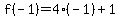f%28-1%29=4%28-1%29%2B1