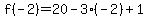 f%28-2%29=20-3%28-2%29%2B1