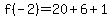 f%28-2%29+=+20%2B6%2B1