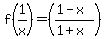 f%281%2Fx%29=%28%281-x%29%2F%281%2Bx%29%29