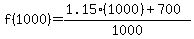 f%281000%29=%281.15%281000%29%2B700%29%2F1000