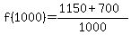 f%281000%29=%281150%2B700%29%2F1000