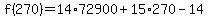 f%28270%29=14%2A72900+%2B+15%2A270+-+14