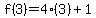 f%283%29=4%283%29%2B1