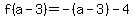 f%28a-3%29+=+-%28a-3%29-4