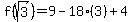 f%28sqrt%283%29%29=9-18%283%29%2B4
