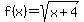 f%28x%29+=+sqrt%28x%2B4%29