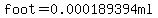 foot=0.000189394ml
