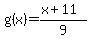 g%28x%29+=+%28x%2B11%29%2F9
