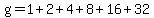 g+=+1+%2B+2+%2B+4+%2B+8+%2B+16+%2B+32
