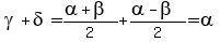 gamma+%2B+delta+=+%28alpha+%2B+beta%29%2F2+%2B+%28alpha+-+beta%29%2F2+=+alpha