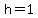 h=1