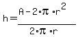 h+=+%28A+-+2%2Api%2Ar%5E2%29%2F%282%2Api%2Ar%29