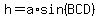 h+=+a%2Asin%28BCD%29