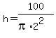 h=100%2F%28pi%2A2%5E2%29
