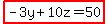 highlight%28-3y%2B10z+=+50%29
