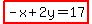 highlight(-x+2y=17)