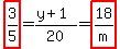 highlight%283%2F5%29+=+%28y%2B1%29%2F20+=+highlight%2818%2Fm%29