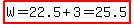 highlight(W=22.5+3=25.5)