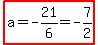 highlight(a=-21/6=-7/2)
