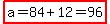 highlight(a=84+12=96)