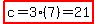highlight(c=3(7)=21)