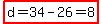 highlight(d=34-26=8)