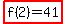 highlight(f(2) = 41)