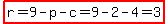 highlight(r=9-p-c=9-2-4=3)